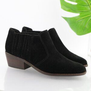 Lucky Brand Womens Folley Boots Size 8.5 Black Suede Low Heel Chelsea Booties
